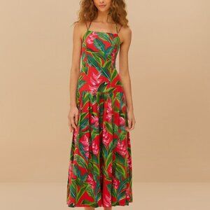 Farm Rio Red Dream Garden Lenzing™ ecovero™ Euroflax™ Maxi Dress